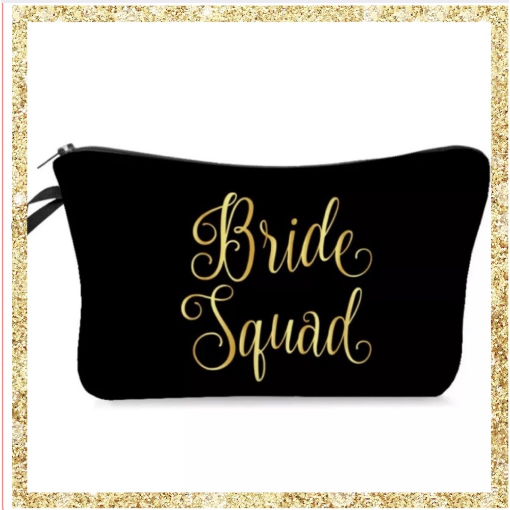 ✨BRIDE SQUAD✨NEW BLACK & GOLD MAKEUP BAG‎
